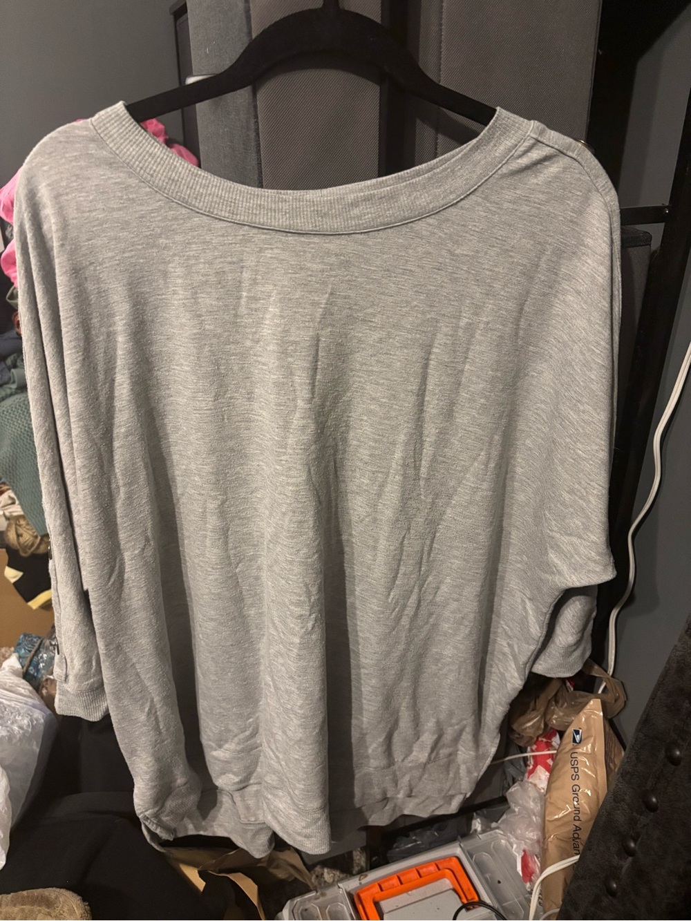 Sweatshirt Project Light Gray Women's Relaxed Knit Top 2XL